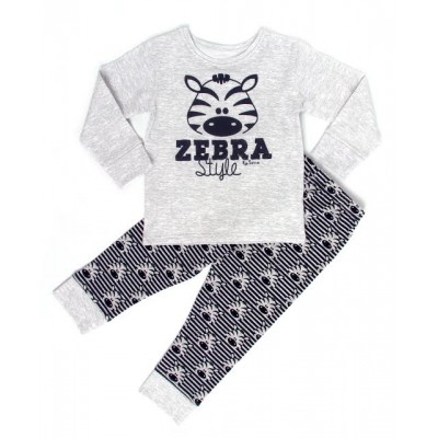 6303 Піжама для хлопчиків "Зебра", колір - світло-сірий меланж