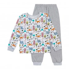 6232 Піжама "Ліс", колір - білий, сірий