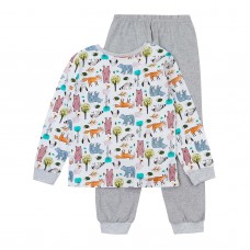 6232 Піжама "Ліс", колір - білий, сірий