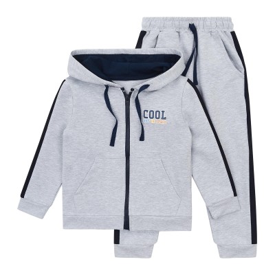 7519 Костюм для хлопчика з лампасами, колір - світло-сірий меланж